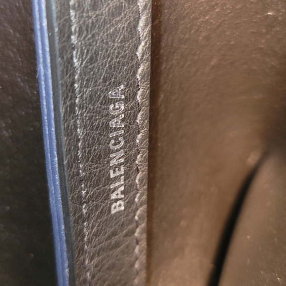 Balenciaga Everyday Tote Bag In Navy Plaid Like New With Cards And Receipt - Picture 14 of 15